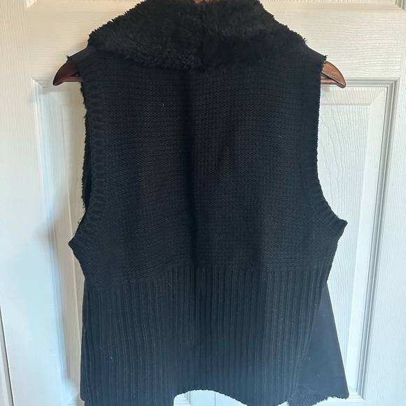 Workshop Republic Vest Faux fur and suede open front sleeveless Cardigan Jacket - Picture 5 of 5